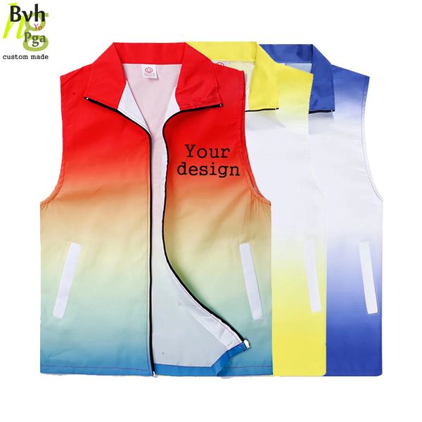 customdesign vest custom men and women gradient color vest casual work advertising 220609, Black;white
customdesign vest custom men and women gradient color vest casual work advertising 220609, Black;white