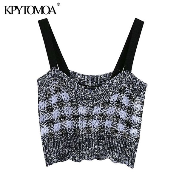 kpytomoa women sweet fashion patchwork plaid cropped knitted tank vintage backless wide straps female camis chic 210326, White
kpytomoa women sweet fashion patchwork plaid cropped knitted tank vintage backless wide straps female camis chic 210326, White