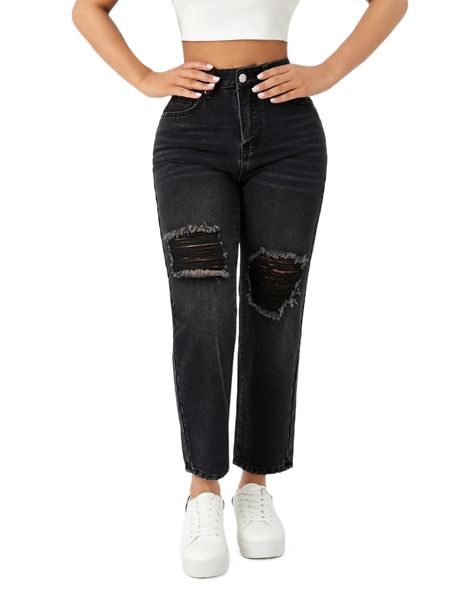 petite zipper fly ripped jeans p23j#, Blue
petite zipper fly ripped jeans p23j#, Blue