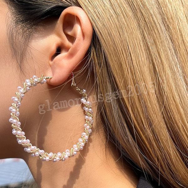 exquisite fashion personality exaggerated pearl circle hoop earrings for women korean fashion earring birthday party jewelry gifts, Golden;silver
exquisite fashion personality exaggerated pearl circle hoop earrings for women korean fashion earring birthday party jewelry gifts, Golden;silver