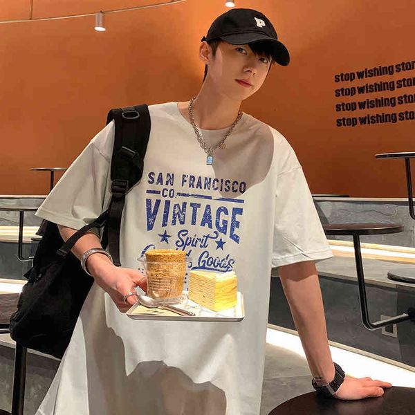 designer men's t-shirt round neck lazy style loose casual couple pattern printed large short sleeve t-shirt men's fashion brand, White;black
designer men's t-shirt round neck lazy style loose casual couple pattern printed large short sleeve t-shirt men's fashion brand, White;black