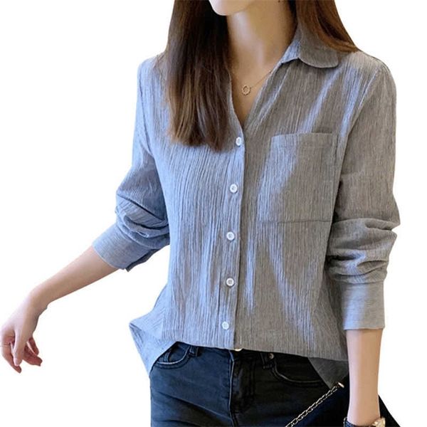 women spring autumn style blouses shirt lady casual long sleeve turn-down collar striped women's loose df3546 210609, White
women spring autumn style blouses shirt lady casual long sleeve turn-down collar striped women's loose df3546 210609, White