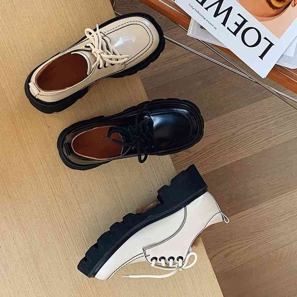 dress shoes thick soled shoes female star same style muffin bottom increased college all leather leffer british small gvsc, Black
dress shoes thick soled shoes female star same style muffin bottom increased college all leather leffer british small gvsc, Black