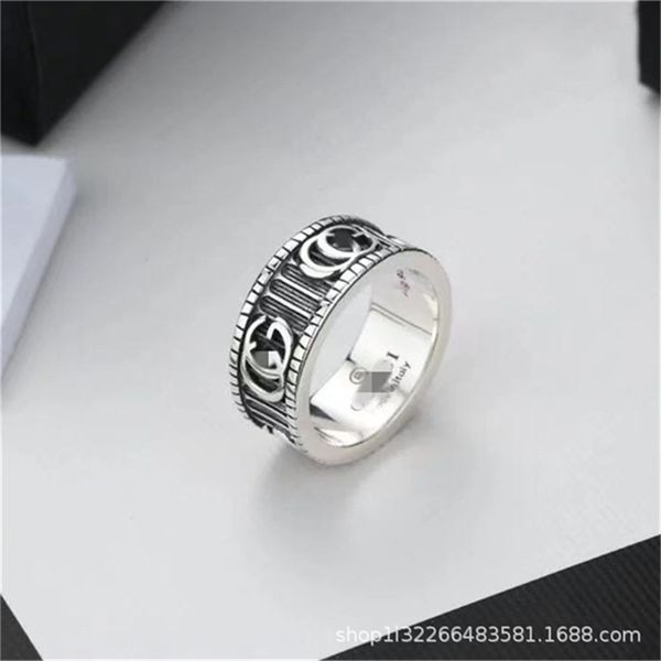 2022 fashion 20% off designer jewelry 925 double g stripe letter pattern old simple ring for men and women, Silver
2022 fashion 20% off designer jewelry 925 double g stripe letter pattern old simple ring for men and women, Silver