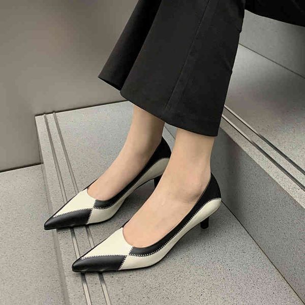 boots leather thin heels high women's fetal cow leather color matching light mouth single shoes apricot fashion design o00g, Black
boots leather thin heels high women's fetal cow leather color matching light mouth single shoes apricot fashion design o00g, Black