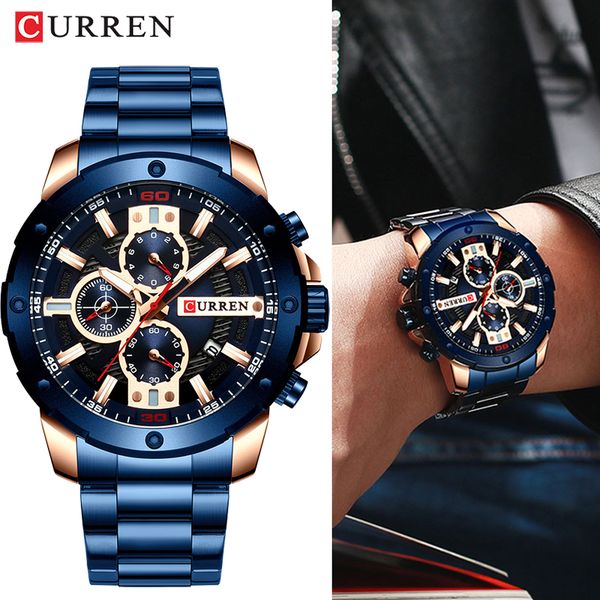curren fashion big dial chronograph quartz men watch casual sport waterproof stainless steel man wristwatches relogio masculino, Silver
curren fashion big dial chronograph quartz men watch casual sport waterproof stainless steel man wristwatches relogio masculino, Silver