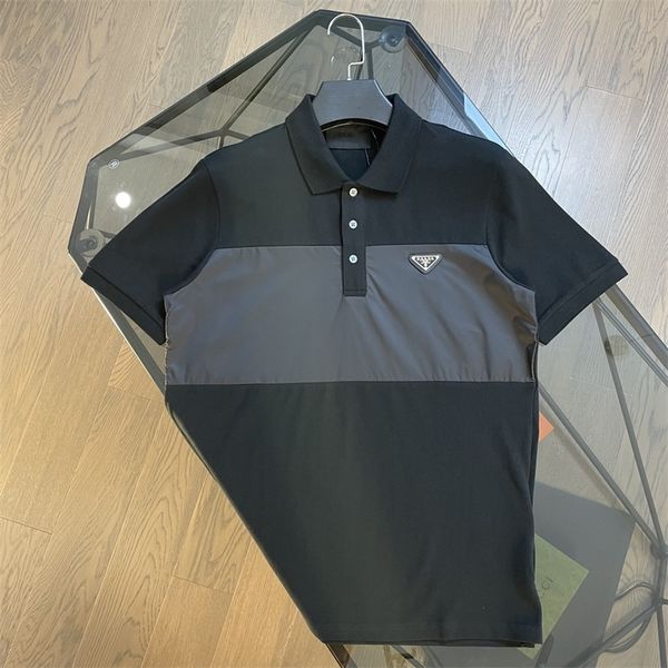 2022 spring and summer new couple metal triangle stitching polo shirt lapel short sleeve t-shirt for men and women, White;black
2022 spring and summer new couple metal triangle stitching polo shirt lapel short sleeve t-shirt for men and women, White;black