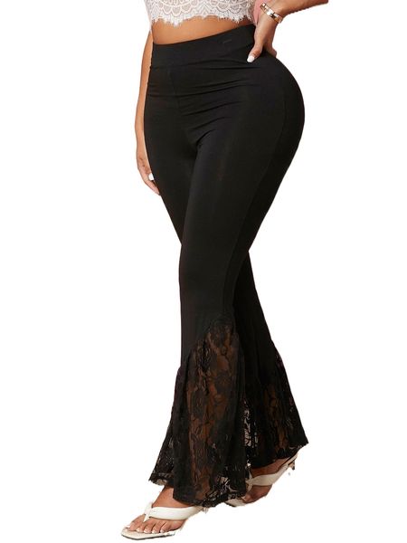 sxy contrast lace flare leg pants s86r#, Black;white
sxy contrast lace flare leg pants s86r#, Black;white