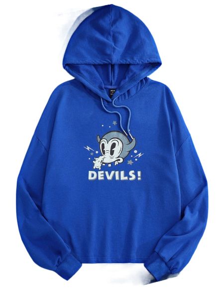 x laserblazt cartoon & letter graphic sweatshirt p8sw#, Black 
x laserblazt cartoon & letter graphic sweatshirt p8sw#, Black