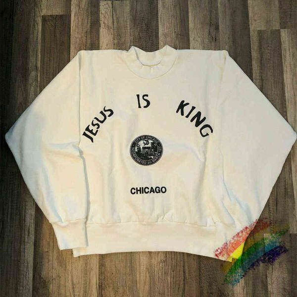 jesus is king chicago crewneck sweatshirts men women hoodie t220721, Black