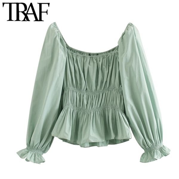 traf women sweet fashion stretch ruffle blouses vintage square collar three quarter sleeve female shirts chic 210401, White
traf women sweet fashion stretch ruffle blouses vintage square collar three quarter sleeve female shirts chic 210401, White