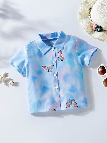 toddler girls tie dye button front shirt she, White;black
toddler girls tie dye button front shirt she, White;black