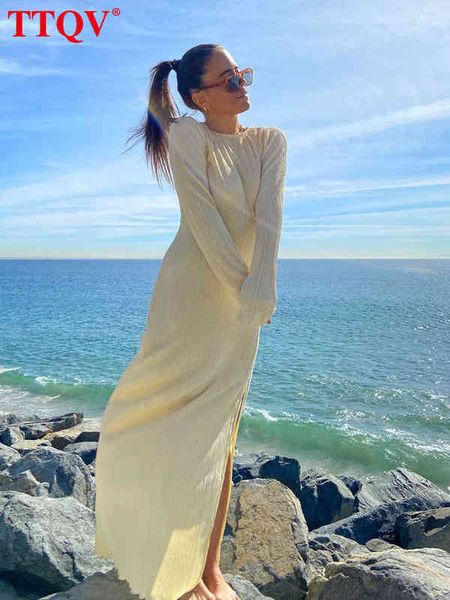 ttqv elegant o-neck maxi dress fashion long sleeve slit bodycon dress beach pleated backelss party dresses for women 2022 t220804, Black;gray
ttqv elegant o-neck maxi dress fashion long sleeve slit bodycon dress beach pleated backelss party dresses for women 2022 t220804, Black;gray