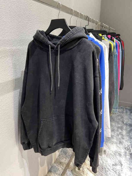 european and american high version b home front rear embroidered fleece hoodie worn effect soft comfortable men's women's swea t7k, Black
european and american high version b home front rear embroidered fleece hoodie worn effect soft comfortable men's women's swea t7k, Black
