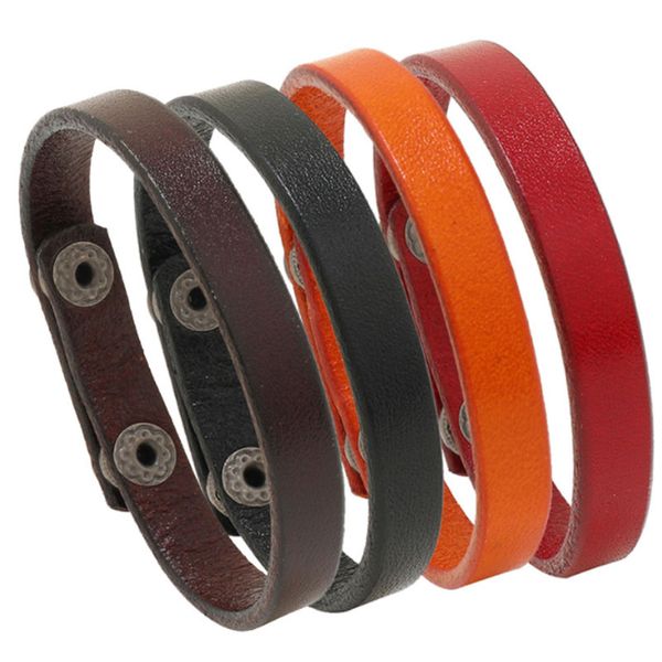 4 colors simple adjustable leather charm bracelets handmade bangle for men women party club fashion jewelry, Golden;silver
4 colors simple adjustable leather charm bracelets handmade bangle for men women party club fashion jewelry, Golden;silver