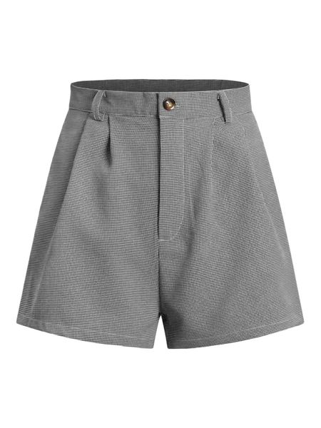fold pleated detail houndstooth shorts y5fg#, White;black