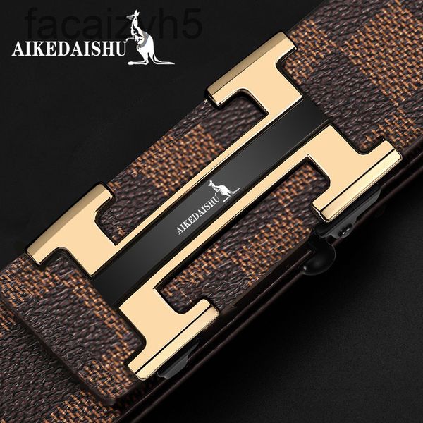 belts designer eck kangaroo belt men's leather toothless automatic buckle plaid cowhide business youth trouser sczc, Black;brown
belts designer eck kangaroo belt men's leather toothless automatic buckle plaid cowhide business youth trouser sczc, Black;brown