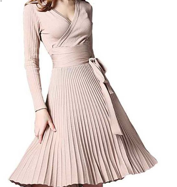 2021 autumn elegant casual pleated long sleeve mock neck wrap fit flare belted knit silk sweater dress women clothing7xpg, Black;gray
2021 autumn elegant casual pleated long sleeve mock neck wrap fit flare belted knit silk sweater dress women clothing7xpg, Black;gray