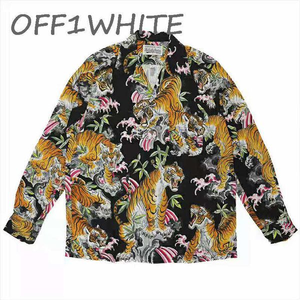 tiger high version wacko 21aw printed flower hawaiian couple loose long sleeved shirt, White;black
tiger high version wacko 21aw printed flower hawaiian couple loose long sleeved shirt, White;black