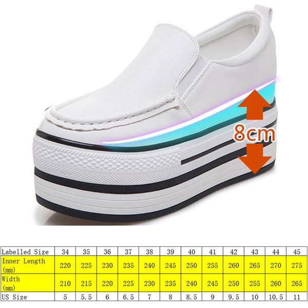 8cm super high platform wedge sneakers women shoes white genuine leather slip on breathable comfy women summer shoes, Black;yellow
8cm super high platform wedge sneakers women shoes white genuine leather slip on breathable comfy women summer shoes, Black;yellow