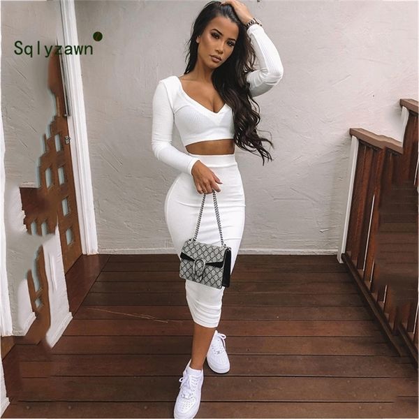 women party sets 2020 winter long sleeve crop and long pencil skirt set female two piece outfits white elegant matching sets lj201118
women party sets 2020 winter long sleeve crop and long pencil skirt set female two piece outfits white elegant matching sets lj201118