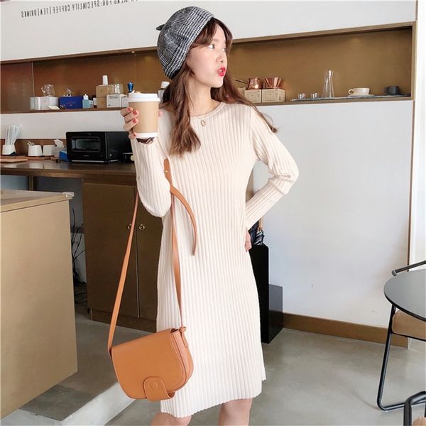 women's sweaters korean slim long sleeved knitted dress middle and knee bottomed skirt for students x6q9, White;black
women's sweaters korean slim long sleeved knitted dress middle and knee bottomed skirt for students x6q9, White;black