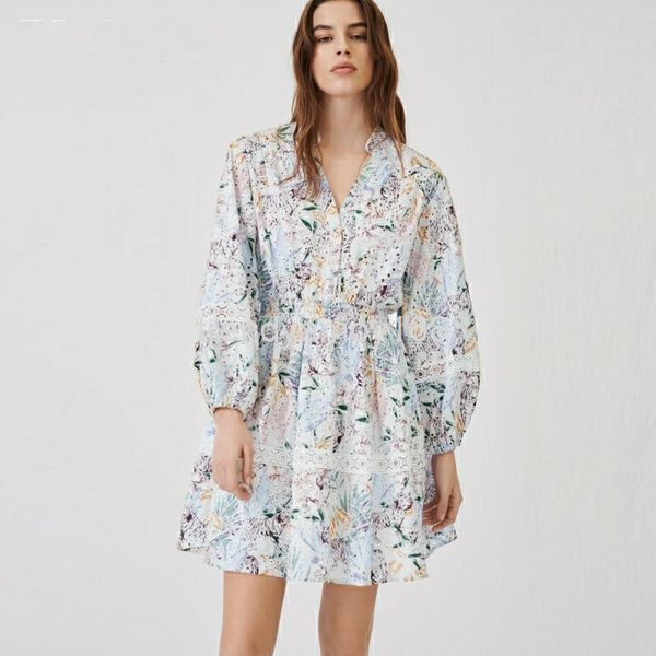 casual dresses original family v-neck hollow lace slim print dress women's pure original batch generation, Black;gray
casual dresses original family v-neck hollow lace slim print dress women's pure original batch generation, Black;gray