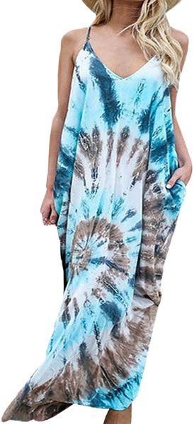 women's v neck print spaghetti strap boho long maxi summer beach dress sundress with pockets k4lo#, Black;gray
women's v neck print spaghetti strap boho long maxi summer beach dress sundress with pockets k4lo#, Black;gray