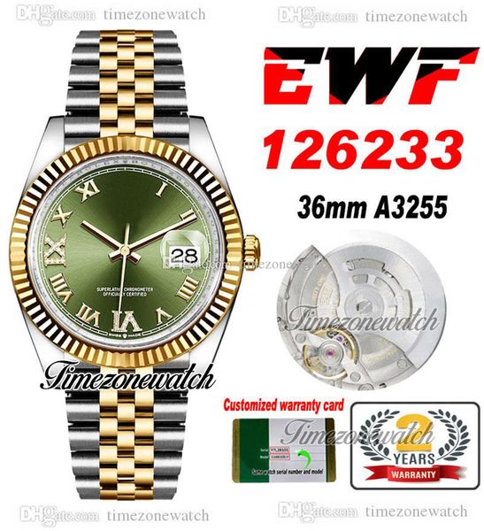 ewf 36 126233 a3235 automatic mens watch two tone yellow gold green roman diamond 904l steel jubileesteel bracelet same serial card super ed, Slivery;brown
ewf 36 126233 a3235 automatic mens watch two tone yellow gold green roman diamond 904l steel jubileesteel bracelet same serial card super ed, Slivery;brown