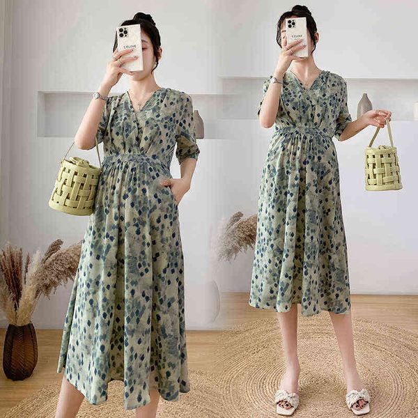 pregnant women summer dress fashion printing high waist loose vneck maternity chiffon dress with pocket pregnancy aline dress j220628, White
pregnant women summer dress fashion printing high waist loose vneck maternity chiffon dress with pocket pregnancy aline dress j220628, White