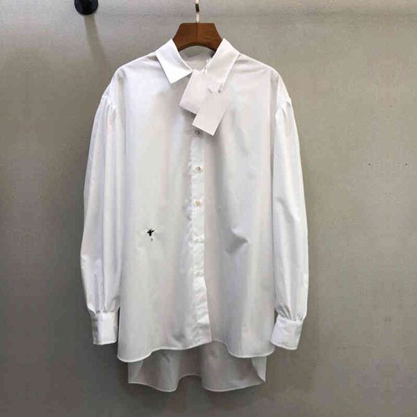 women's polos white shirt female loose lazy wind front short back long medium length spring summer little bee embroidery sweet top
women's polos white shirt female loose lazy wind front short back long medium length spring summer little bee embroidery sweet top