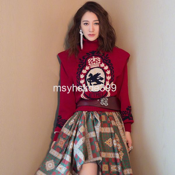 women's knits & tees li xiaoran's same french lazy style sweater women's red hong kong pattern high neck pullover wool, White
women's knits & tees li xiaoran's same french lazy style sweater women's red hong kong pattern high neck pullover wool, White
