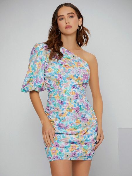 allover floral print lantern sleeve ruched bodycon dress 17cq#, Black;gray
allover floral print lantern sleeve ruched bodycon dress 17cq#, Black;gray