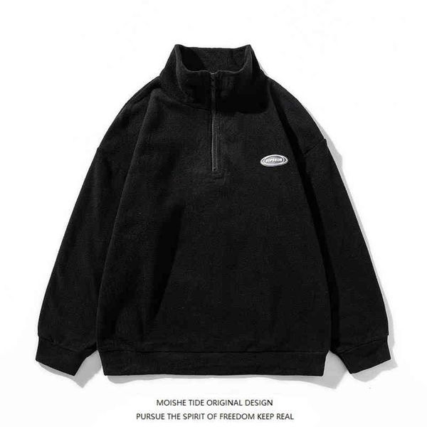 moishe tide fleece stand collar solid color sweater for men and women loose bf lazy style versatile couple jacket fashion, Black
moishe tide fleece stand collar solid color sweater for men and women loose bf lazy style versatile couple jacket fashion, Black