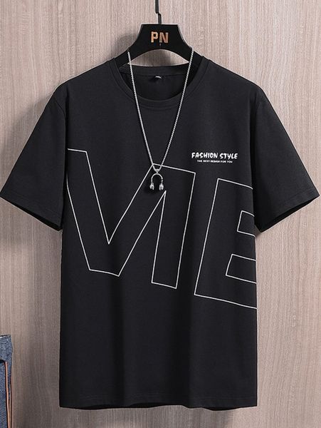 men slogan graphic tee k9ul#, White;black