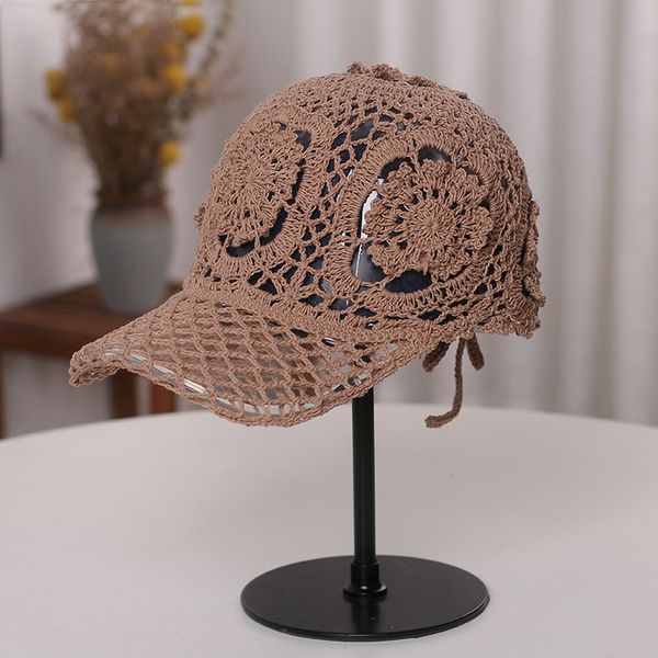 hand woven baseball cap women handmade flower hollowed thin skullies cap spring summer breathable leisure fashion knit hats 220513, Blue;gray
hand woven baseball cap women handmade flower hollowed thin skullies cap spring summer breathable leisure fashion knit hats 220513, Blue;gray