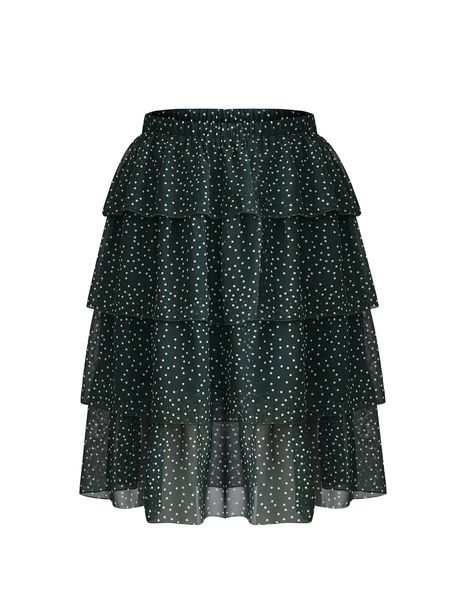plus polka dot layered skirt q98b#, Black
plus polka dot layered skirt q98b#, Black