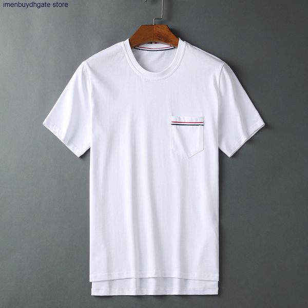 2022 fashion designer thom summer short sleeve t shirt round neck pocket ribbon plain new white couple leisure men and women alike, White;black
2022 fashion designer thom summer short sleeve t shirt round neck pocket ribbon plain new white couple leisure men and women alike, White;black