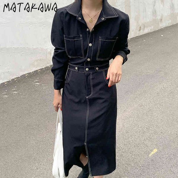 korean chic temperament lapel design dresses multipocket with open line femme robe slit frock for women 210506, Black;gray
korean chic temperament lapel design dresses multipocket with open line femme robe slit frock for women 210506, Black;gray