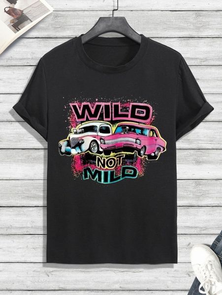 men car & letter graphic tee o9ys#, White;black
men car & letter graphic tee o9ys#, White;black