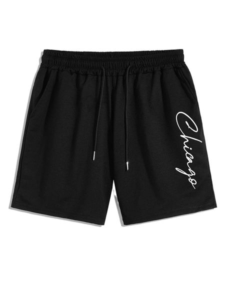 men letter graphic shorts n0c7#, White;black