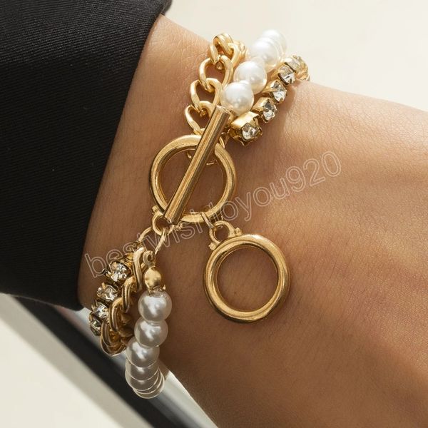 multilayer tennis chain bracelet on hand goth vintage imitation pearl pendant crystal bangles couple women jewelry, Golden;silver
multilayer tennis chain bracelet on hand goth vintage imitation pearl pendant crystal bangles couple women jewelry, Golden;silver