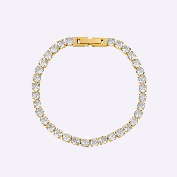 link, chain luxury shinny zircon bracelet for women gril 18k gold plated titanium stee daimond stone exquisite gift, Black
link, chain luxury shinny zircon bracelet for women gril 18k gold plated titanium stee daimond stone exquisite gift, Black