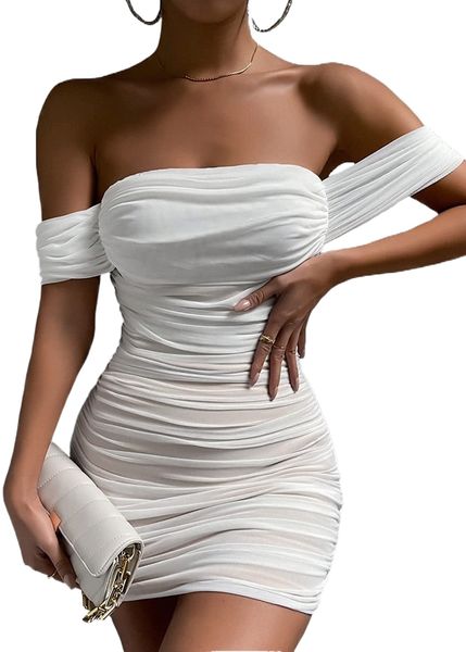 women's one shoulder sleeveless mesh ruched cocktail club party midi bodycon dress m7zb#, Black;gray
women's one shoulder sleeveless mesh ruched cocktail club party midi bodycon dress m7zb#, Black;gray
