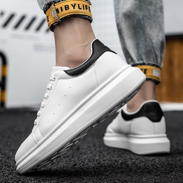 white leather platform sneakers men fashion skateboard causal shoes flats breathable sports zapatillas running hombre, Black
white leather platform sneakers men fashion skateboard causal shoes flats breathable sports zapatillas running hombre, Black