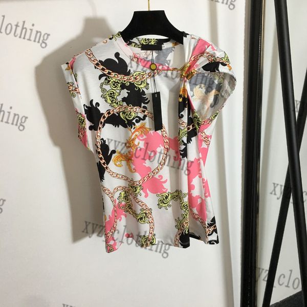 t shirts for women eur retro print metal knots irregular t-shirt 2022ss short sleeve dresses t-shirts elegant party summer designer lady loo, White
t shirts for women eur retro print metal knots irregular t-shirt 2022ss short sleeve dresses t-shirts elegant party summer designer lady loo, White