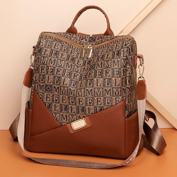 women designer leather backpack splicing school bags for teenage girls fashion plaid shoulder bag female travel bag
women designer leather backpack splicing school bags for teenage girls fashion plaid shoulder bag female travel bag