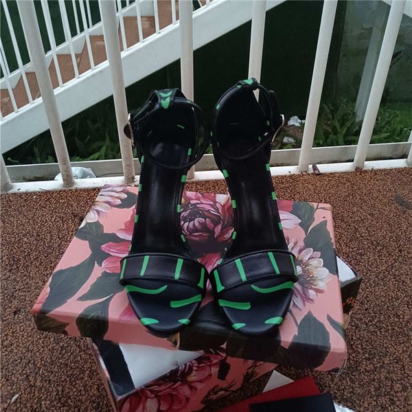 high version new color 3 d cowhide printing sandals super high heels metal letters decorative high heels with size 34-42, Black
high version new color 3 d cowhide printing sandals super high heels metal letters decorative high heels with size 34-42, Black