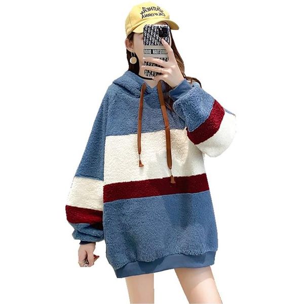autumn winter thicken warm women hoodie fleece contrast color full-sleeve c256k, Black
autumn winter thicken warm women hoodie fleece contrast color full-sleeve c256k, Black