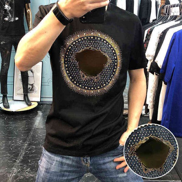 designer t shirt short sleeve men's fashion medusa double mercerized cotton t-shirt european diamond, White;black
designer t shirt short sleeve men's fashion medusa double mercerized cotton t-shirt european diamond, White;black